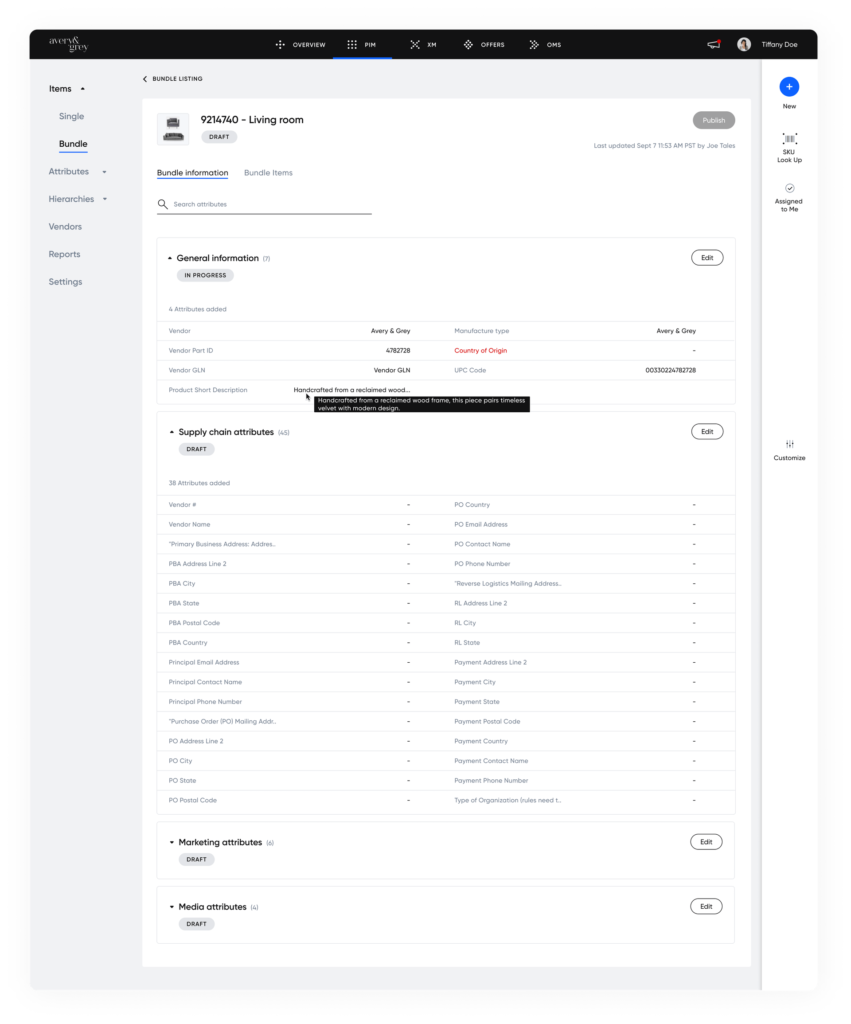 Product Information Manager for fabric PIM